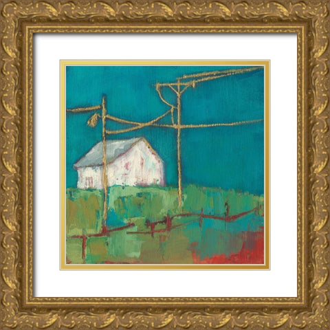 Fon Barn III Gold Ornate Wood Framed Art Print with Double Matting by Jachimiec, Sue