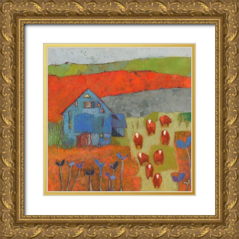 Dillwyn Barn Gold Ornate Wood Framed Art Print with Double Matting by Jachimiec, Sue