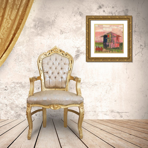 Buckingham Barn Gold Ornate Wood Framed Art Print with Double Matting by Jachimiec, Sue