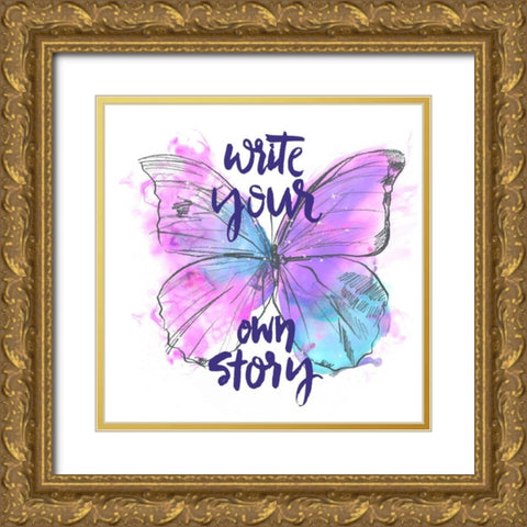 Butterfly Dreams II Gold Ornate Wood Framed Art Print with Double Matting by Parker, Jennifer Paxton