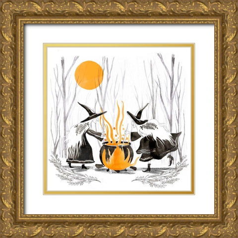 Witchy Mischief I Gold Ornate Wood Framed Art Print with Double Matting by Parker, Jennifer Paxton