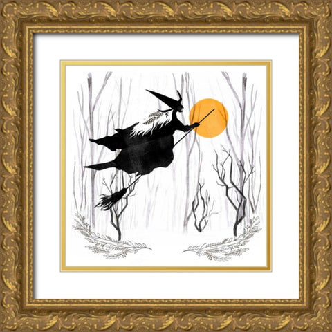 Witchy Mischief II Gold Ornate Wood Framed Art Print with Double Matting by Parker, Jennifer Paxton