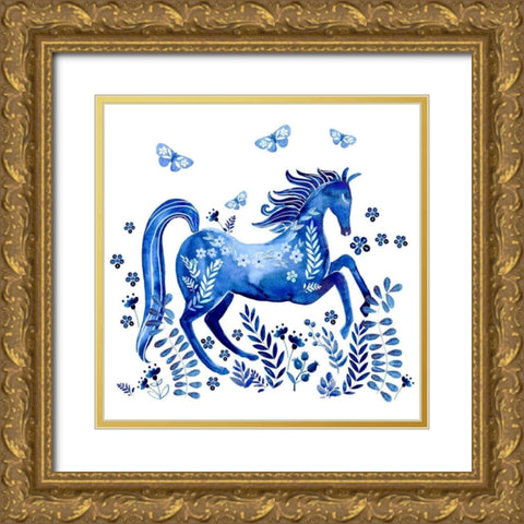 Run Wild and Free I Gold Ornate Wood Framed Art Print with Double Matting by Parker, Jennifer Paxton