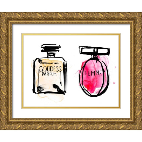 Rose Parfum I Gold Ornate Wood Framed Art Print with Double Matting by Parker, Jennifer Paxton