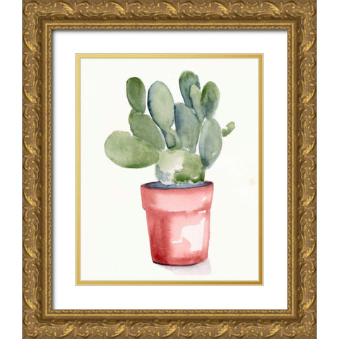 Potted Succulent I Gold Ornate Wood Framed Art Print with Double Matting by Parker, Jennifer Paxton