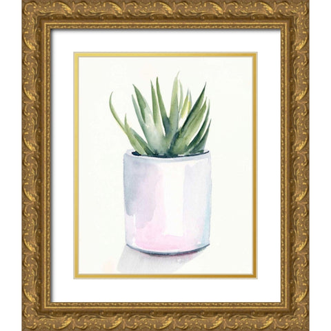Potted Succulent III Gold Ornate Wood Framed Art Print with Double Matting by Parker, Jennifer Paxton