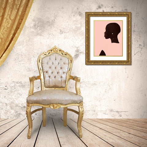 Pink Silhouette I Gold Ornate Wood Framed Art Print with Double Matting by Parker, Jennifer Paxton