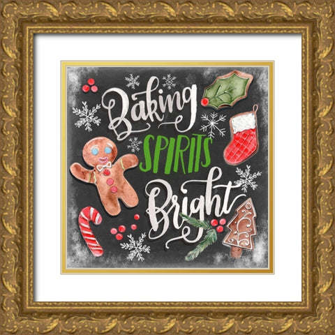 Baking Spirits Bright I Gold Ornate Wood Framed Art Print with Double Matting by Parker, Jennifer Paxton