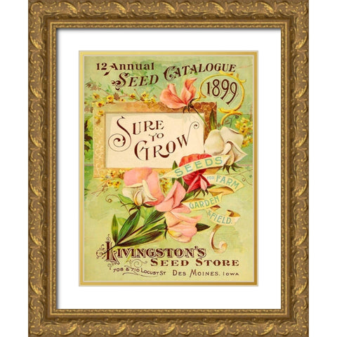 Antique Seed Packets VIII Gold Ornate Wood Framed Art Print with Double Matting by Unknown