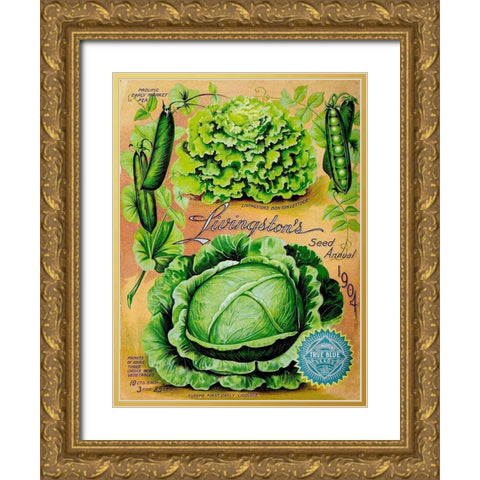 Antique Seed Packets XII Gold Ornate Wood Framed Art Print with Double Matting by Unknown