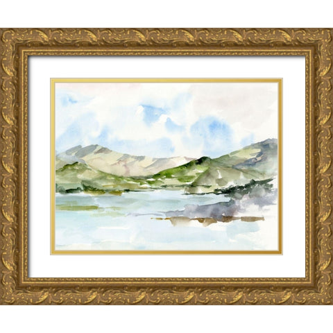 Serene Mountains I Gold Ornate Wood Framed Art Print with Double Matting by Harper, Ethan