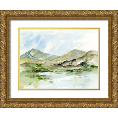 Serene Mountains II Gold Ornate Wood Framed Art Print with Double Matting by Harper, Ethan