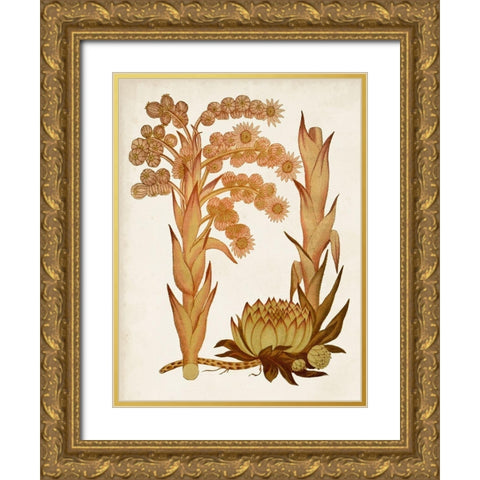 Muted Botanicals II Gold Ornate Wood Framed Art Print with Double Matting by Curtis