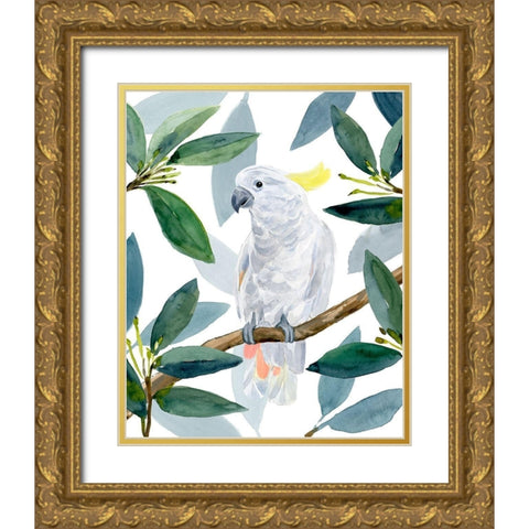Cockatoo Perch II Gold Ornate Wood Framed Art Print with Double Matting by Warren, Annie