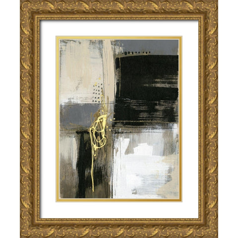 Neutral Divisions I Gold Ornate Wood Framed Art Print with Double Matting by Goldberger, Jennifer