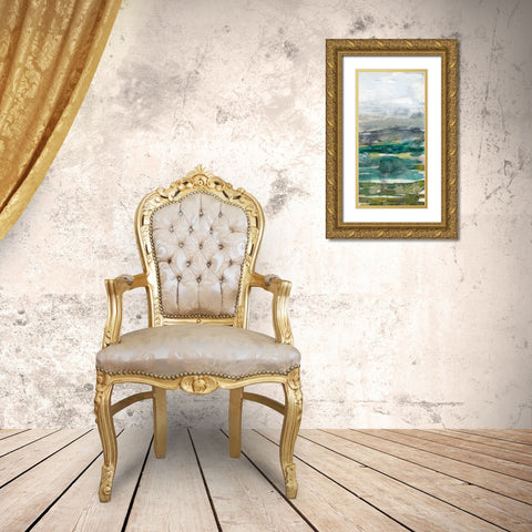 Crackled Marshland III Gold Ornate Wood Framed Art Print with Double Matting by Goldberger, Jennifer