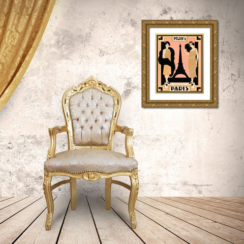 1920s Paris I Gold Ornate Wood Framed Art Print with Double Matting by Warren, Annie