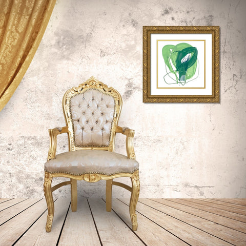 Jade Schematic III Gold Ornate Wood Framed Art Print with Double Matting by Vess, June Erica