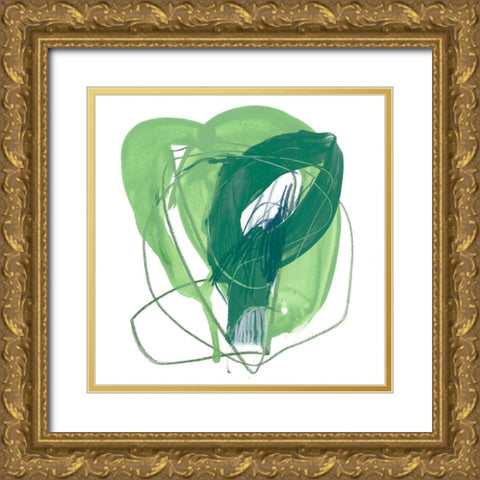 Jade Schematic III Gold Ornate Wood Framed Art Print with Double Matting by Vess, June Erica