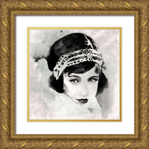 Les Yeux Noir I Gold Ornate Wood Framed Art Print with Double Matting by Parker, Jennifer Paxton