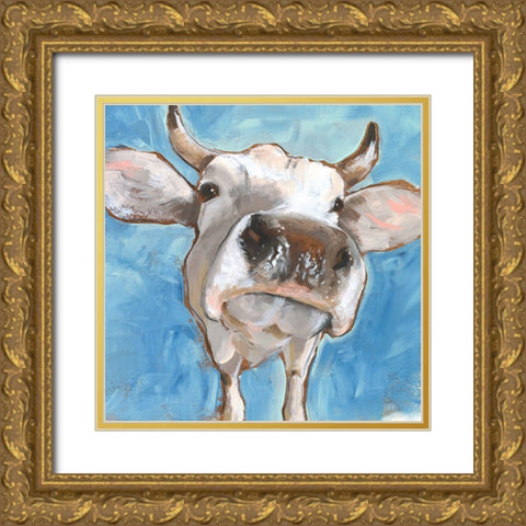 Cattle Close-up I Gold Ornate Wood Framed Art Print with Double Matting by Parker, Jennifer Paxton