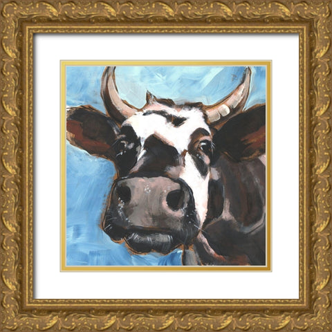 Cattle Close-up II Gold Ornate Wood Framed Art Print with Double Matting by Parker, Jennifer Paxton