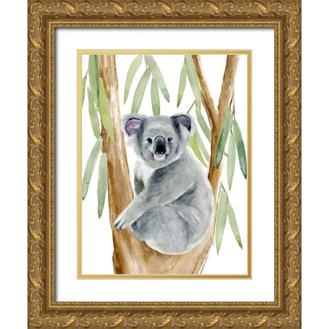 Woodland Koala II Gold Ornate Wood Framed Art Print with Double Matting by Warren, Annie