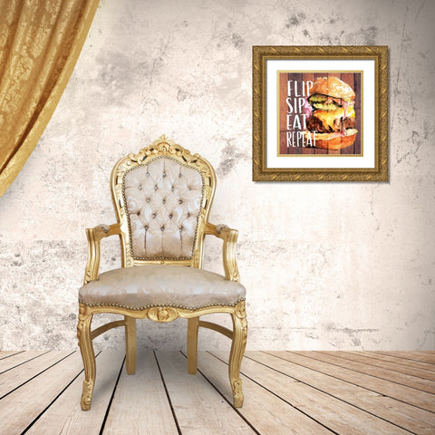 Chillin and Grillin I Gold Ornate Wood Framed Art Print with Double Matting by Parker, Jennifer Paxton