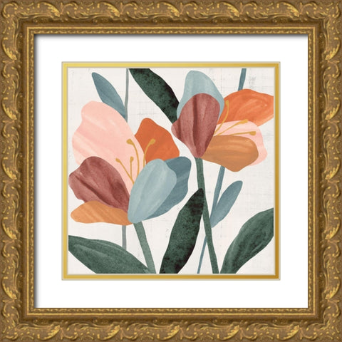 Azalea Joining II Gold Ornate Wood Framed Art Print with Double Matting by Warren, Annie