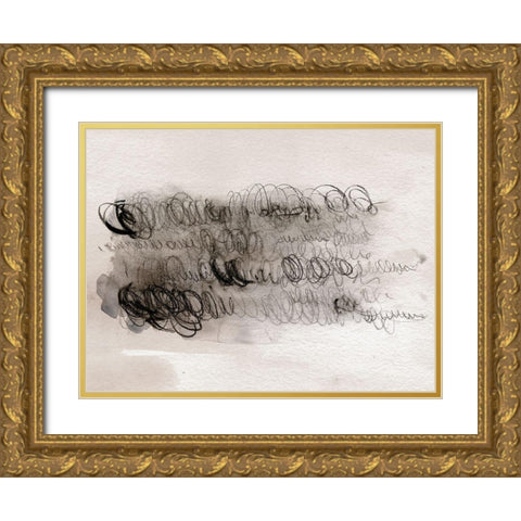 Scribble Abstracts I Gold Ornate Wood Framed Art Print with Double Matting by Parker, Jennifer Paxton