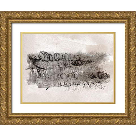 Scribble Abstracts II Gold Ornate Wood Framed Art Print with Double Matting by Parker, Jennifer Paxton