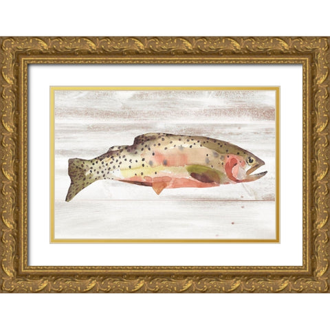Spotted Trout II Gold Ornate Wood Framed Art Print with Double Matting by Warren, Annie