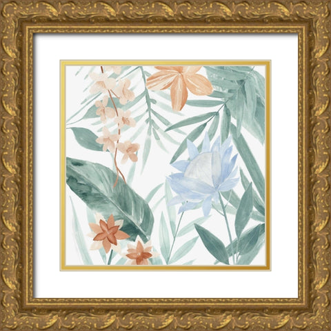 Tropical Welcome IV Gold Ornate Wood Framed Art Print with Double Matting by Warren, Annie