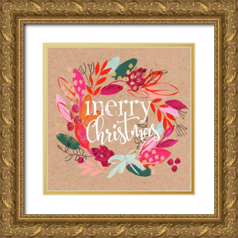 Crafty Christmas I Gold Ornate Wood Framed Art Print with Double Matting by Parker, Jennifer Paxton