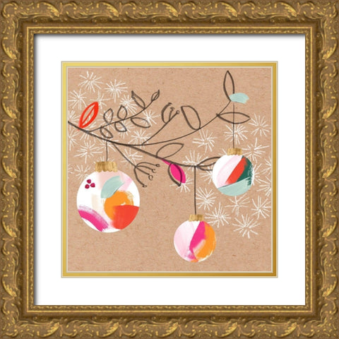 Crafty Christmas III Gold Ornate Wood Framed Art Print with Double Matting by Parker, Jennifer Paxton