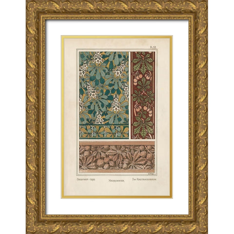 Nouveau Decorative IX Gold Ornate Wood Framed Art Print with Double Matting by Vision Studio