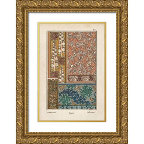Nouveau Decorative X Gold Ornate Wood Framed Art Print with Double Matting by Vision Studio
