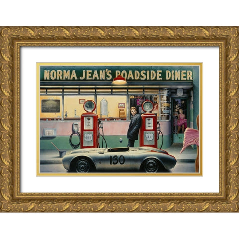 Destiny Highway Calendar Girl Gold Ornate Wood Framed Art Print with Double Matting by Consani, Chris