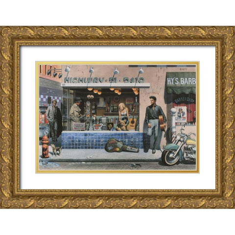 Highway 51 Gold Ornate Wood Framed Art Print with Double Matting by Consani, Chris