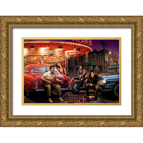 Leg XRoads Gold Ornate Wood Framed Art Print with Double Matting by Consani, Chris