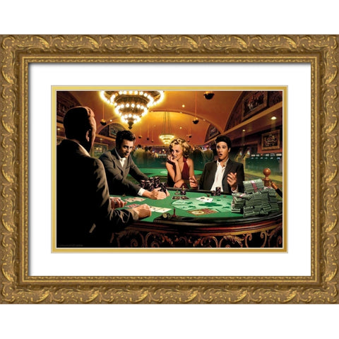 Royal Flush Gold Ornate Wood Framed Art Print with Double Matting by Consani, Chris