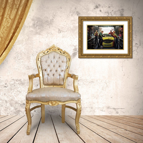 Eternal Speedway Gold Ornate Wood Framed Art Print with Double Matting by Consani, Chris