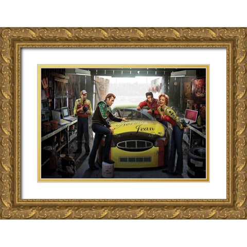 Eternal Speedway Gold Ornate Wood Framed Art Print with Double Matting by Consani, Chris