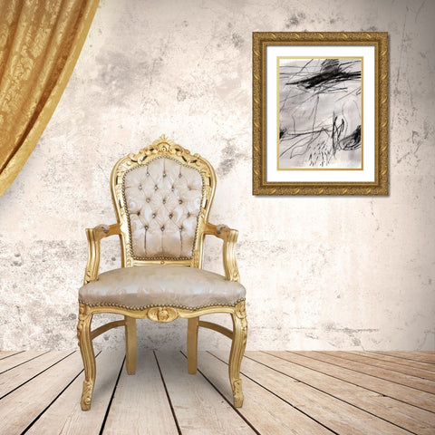 Charcoal Waltz I Gold Ornate Wood Framed Art Print with Double Matting by Parker, Jennifer Paxton