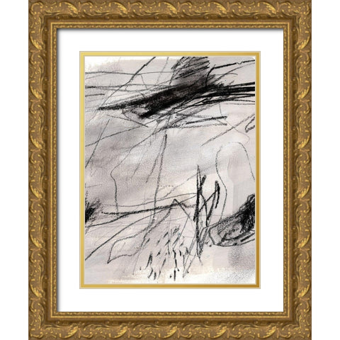 Charcoal Waltz I Gold Ornate Wood Framed Art Print with Double Matting by Parker, Jennifer Paxton