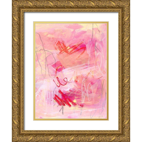 Chroma Pink II Gold Ornate Wood Framed Art Print with Double Matting by Parker, Jennifer Paxton