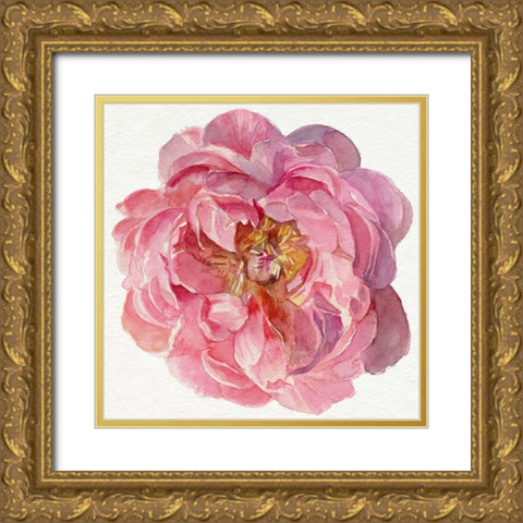Blossomed Peony II Gold Ornate Wood Framed Art Print with Double Matting by Parker, Jennifer Paxton