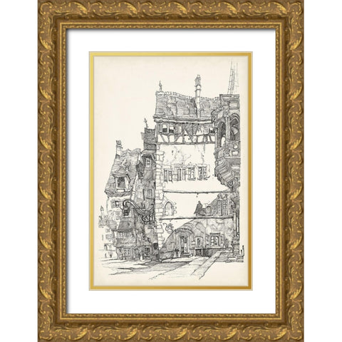 Vintage Italian Village I Gold Ornate Wood Framed Art Print with Double Matting by Foust, Richard
