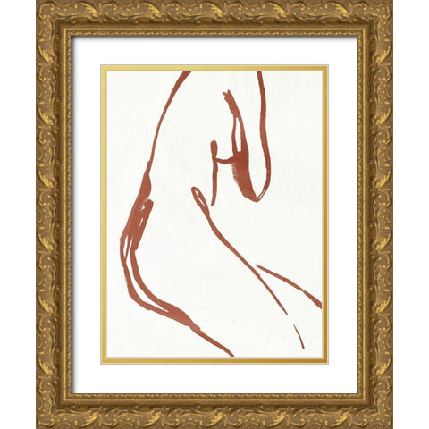 Curves I Gold Ornate Wood Framed Art Print with Double Matting by Parker, Jennifer Paxton