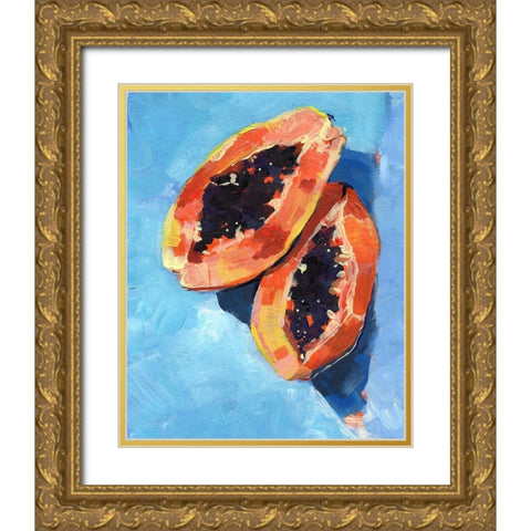 Bold Papaya I Gold Ornate Wood Framed Art Print with Double Matting by Parker, Jennifer Paxton